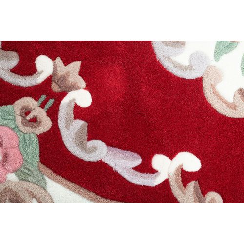 Tapis Tufté Main Avec Bordure En Design Aubusson - Ming 120x170 Cm - Rouge