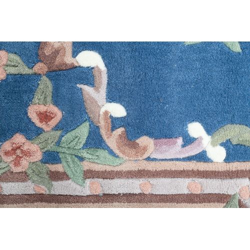 Tapis Tufté Main Avec Bordure En Design Aubusson - Ming 120x180 Cm - Bleu