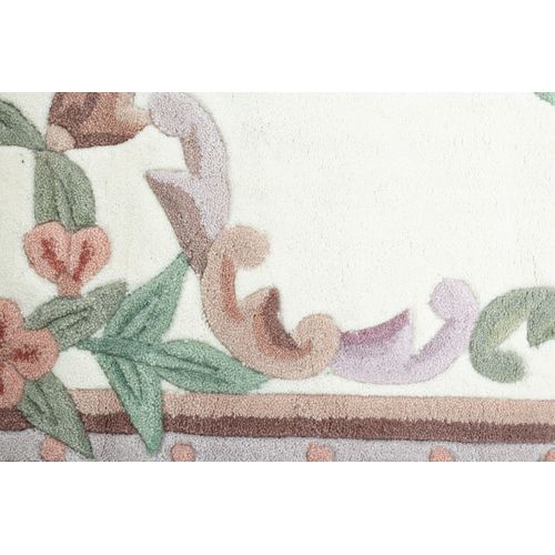 Tapis Tufté Main Avec Bordure En Design Aubusson - Ming 190x290 Cm - Beige