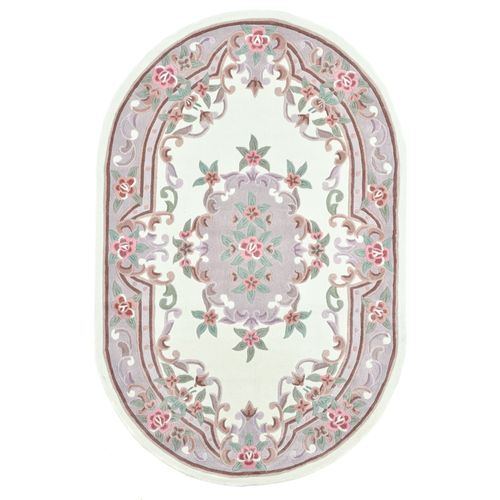 Tapis Tufté Main Avec Bordure En Design Aubusson - Ming 120x170 Cm - Beige