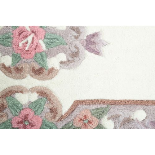 Tapis Tufté Main Avec Bordure En Design Aubusson - Ming 70x600 Cm - Beige