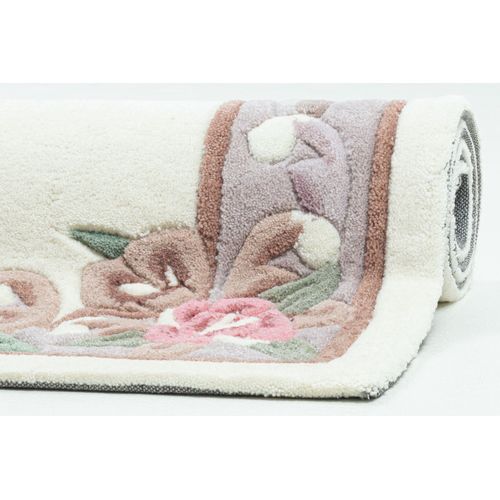 Tapis Tufté Main Avec Bordure En Design Aubusson - Ming 70x600 Cm - Beige