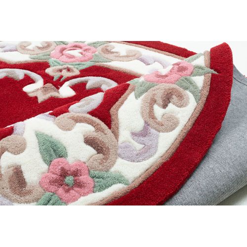 Tapis Tufté Main Avec Bordure En Design Aubusson - Ming 190x290 Cm - Rouge