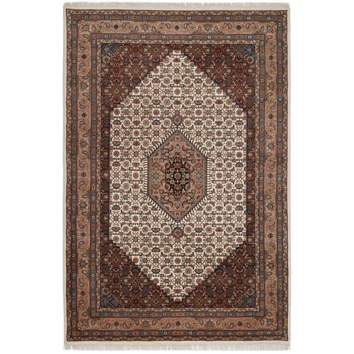 Tapis D'orient Noué à La Main Benares 250x350 Cm - Crème