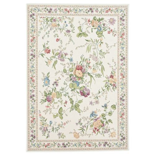 Tapis Floral Tissé Plat Flomi 60x90 Cm - Crème