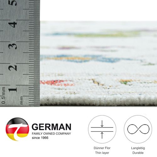 Tapis Floral Tissé Plat Flomi 120x170 Cm - Crème