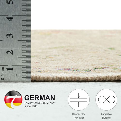 Tapis Floral Tissé Plat Flomi 70x120 Cm - Beige