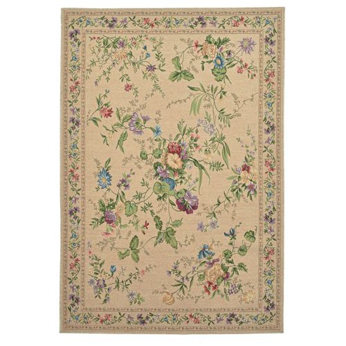 Tapis Floral Tissé Plat Flomi 120x170 Cm - Beige