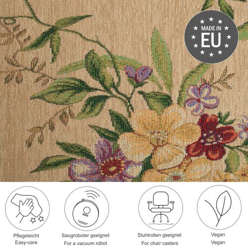 Tapis Floral Tissé Plat Flomi 140x200 Cm - Beige