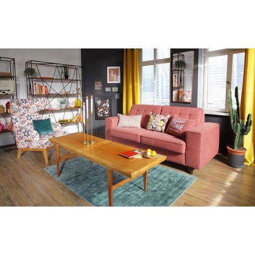 Tapis En Viscose Tissé Main Aspect Vieilli - Shine 85x155 Cm - Aqua