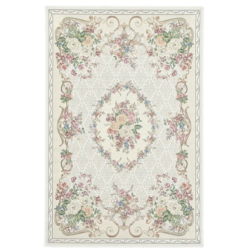 Tapis Floral Tissé Plat Flomi 120x180 Cm - Beige