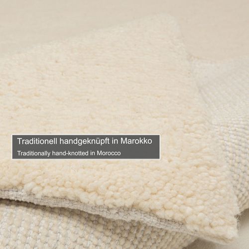 Tapis Berbère Original En Laine Hadj 140x200 Cm - Blanc