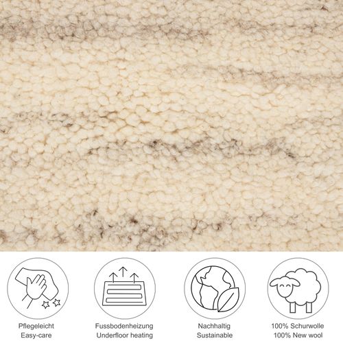 Tapis Berbère Original En Laine Hadj 140x200 Cm - Beige