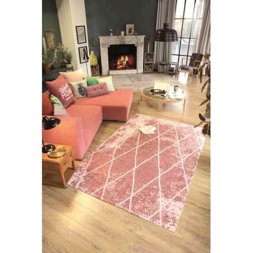Tapis Graphique Et Brillant Fine Lines 190x290 Cm - Rose