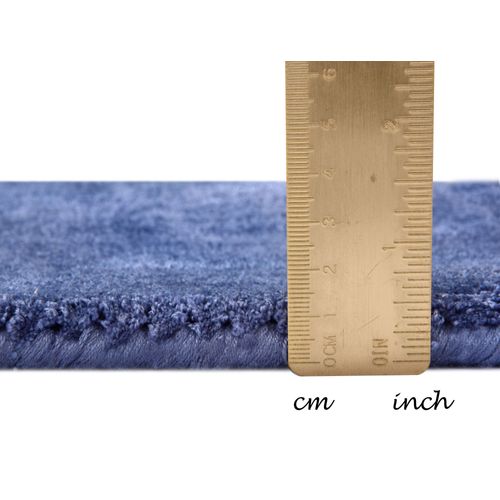 Tapis En Viscose Tissé Main Aspect Vieilli - Shine 160x230 Cm - Bleu