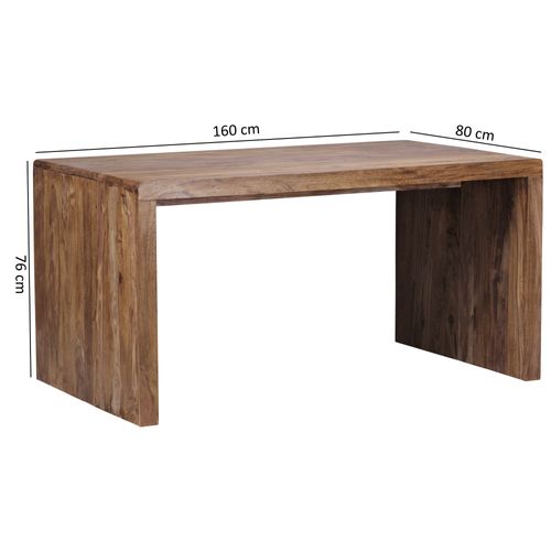 Bureau 160 Cm Table D’ordinateur Bois Massif Sheesham Table De Travail