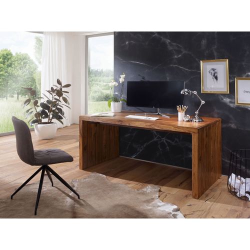 Bureau 160 Cm Table D’ordinateur Bois Massif Sheesham Table De Travail