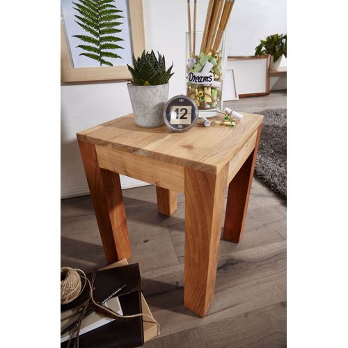 Table D'appoint Bois Massif 35x45x35cm Bout De Canapé Table De Salon