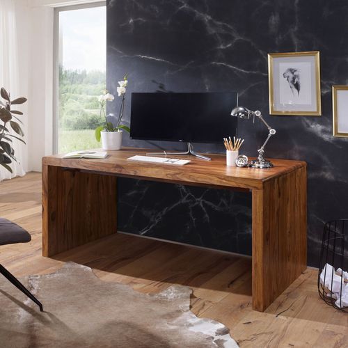 Bureau 200 Cm Table D’ordinateur Bois Massif Sheesham Table De Travail