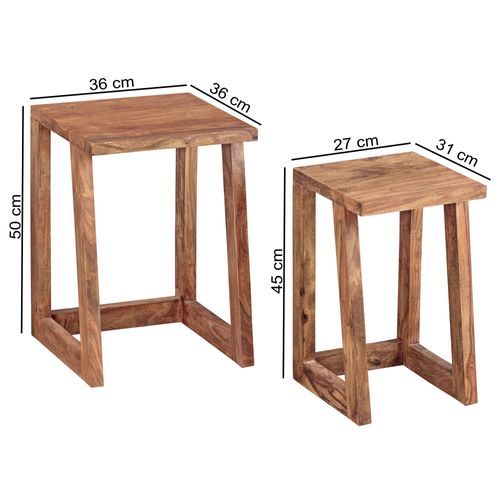 Tables Gigogne Bois Massif Table D'appoint Lot De 2 Table Basse Ensemble Sheesham