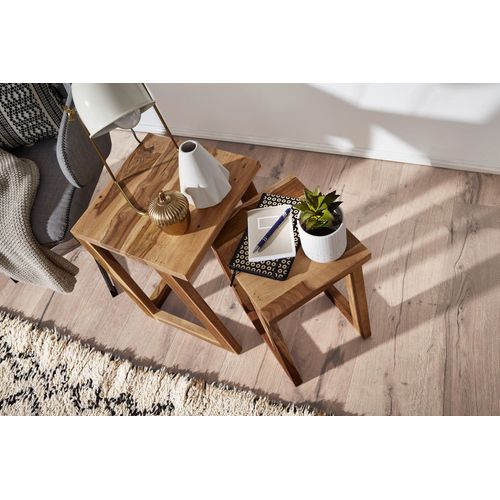 Tables Gigogne Bois Massif Table D'appoint Lot De 2 Table Basse Ensemble Sheesham