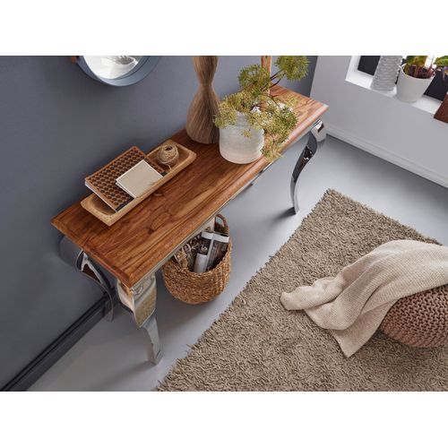 Table Console En Bois Massif 130 Cm Table D'entrée Buffet Bureau Moderne