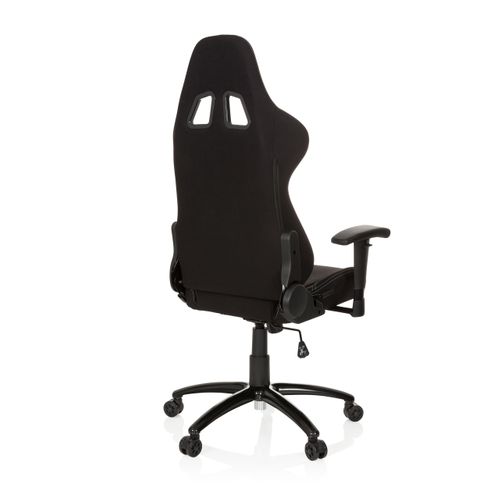 Fauteuil Gamer Game Force Tissu Noir Avec Accoudoirs (réglables En Hauteur)