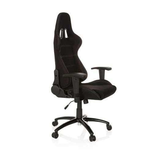 Fauteuil Gamer Game Force Tissu Noir Avec Accoudoirs (réglables En Hauteur)