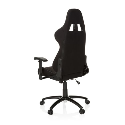 Fauteuil Gamer Game Force Tissu Noir Avec Accoudoirs (réglables En Hauteur)