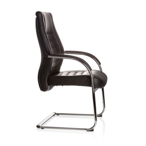 Chaises Cantilever Vitoro V Simili Noir Accoudoirs Compris
