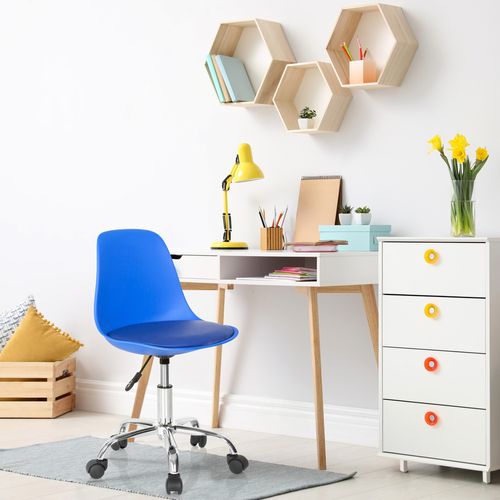 Chaise Pivotante Pour Des Enfants Fancy Ii Simili Bleu Sans Accoudoirs