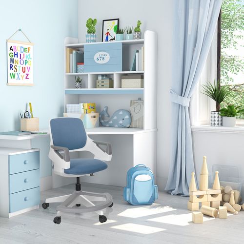 Chaise Pivotante Pour Des Enfants Kid Flex Tissu Bleu Gris Accoudoirs Compris
