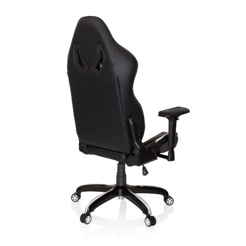 Fauteuil Gamer Promoter I Simili Noir/blanc Avec Accoudoirs (réglables En Hauteur)