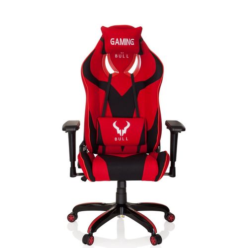 Fauteuil Gamer Promoter Ii Tissu Noir/rouge Avec Accoudoirs (réglables En Hauteur)