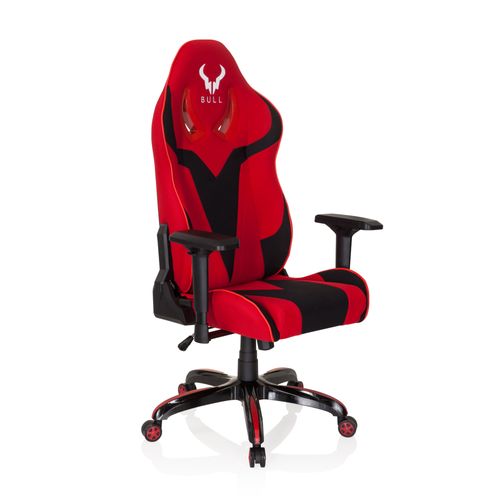 Fauteuil Gamer Promoter Ii Tissu Noir/rouge Avec Accoudoirs (réglables En Hauteur)
