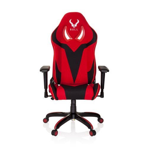 Fauteuil Gamer Promoter Ii Tissu Noir/rouge Avec Accoudoirs (réglables En Hauteur)