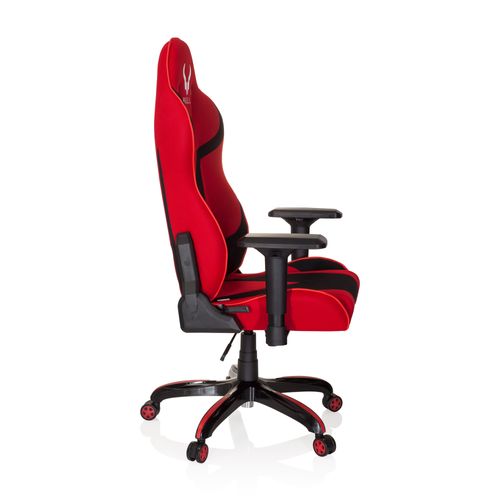 Fauteuil Gamer Promoter Ii Tissu Noir/rouge Avec Accoudoirs (réglables En Hauteur)