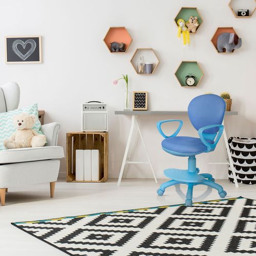 Chaise Pivotante Pour Des Enfants Kid Colour Tissu Bleu Accoudoirs Compris