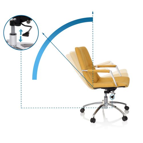 Chaise De Bureau Saranto Ii Tissu Moutarde Accoudoirs Compris