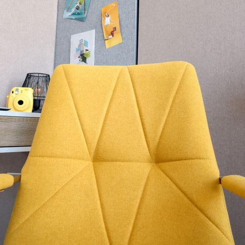 Chaise De Bureau Saranto Ii Tissu Moutarde Accoudoirs Compris