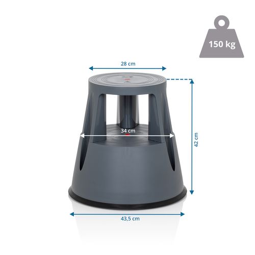 Tabouret Marchepied Tio-m I Plastique Gris Foncé