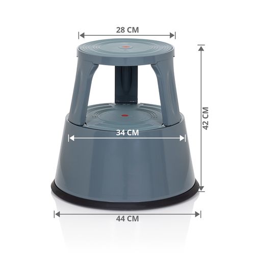 Tabouret Marchepied Tio-m Ii Métal, Plastique Gris Foncé