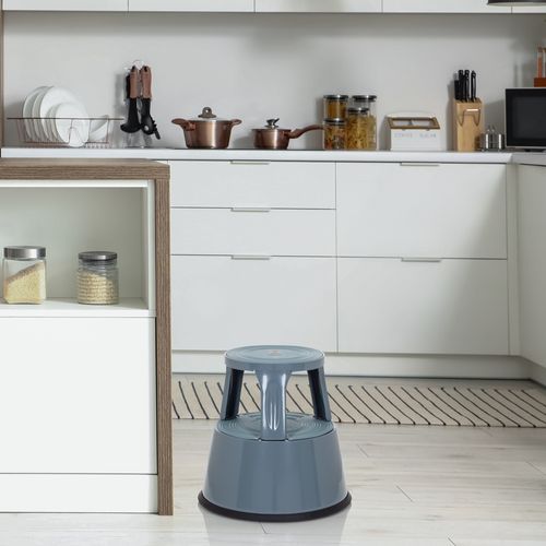 Tabouret Marchepied Tio-m Ii Métal, Plastique Gris Foncé