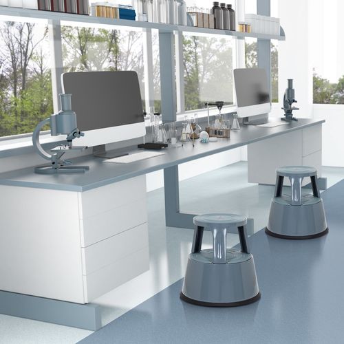 Tabouret Marchepied Tio-m Ii Métal, Plastique Gris Foncé