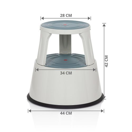 Tabouret Marchepied Tio-m Ii Métal, Plastique Gris Clair