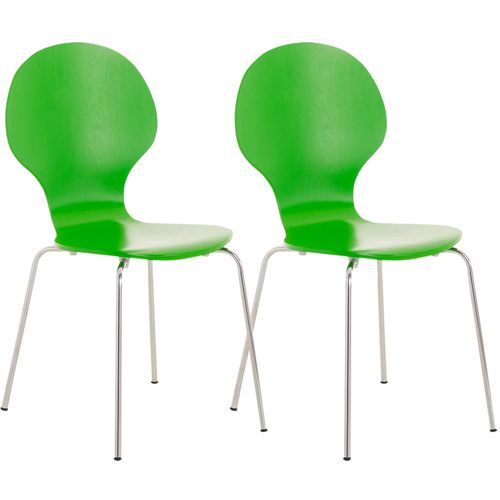 Lot De 2 Chaises Empilables En Bois Diego Vert