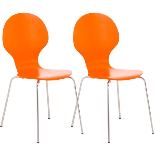 Lot De 2 Chaises Empilables En Bois Diego Orange