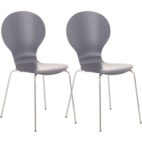 Lot De 2 Chaises Empilables En Bois Diego Gris