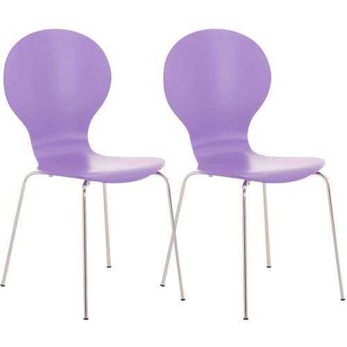 Lot De 2 Chaises Empilables En Bois Diego Violet