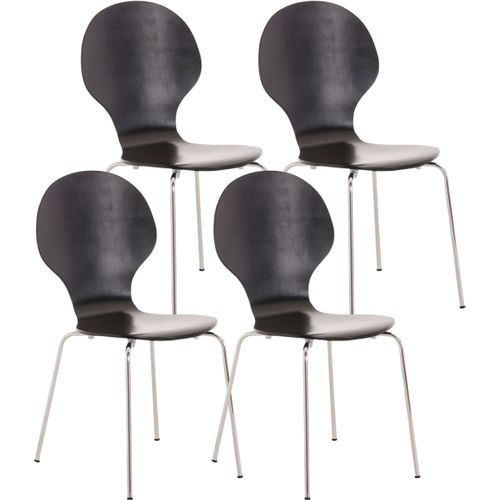 Lot De 4 Chaises Empilables En Bois Diego Noir